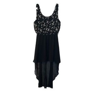 Royal Bones Goth Hi Low Dress XL Daang Black W/Crosses Vintage Hot Topic 😎